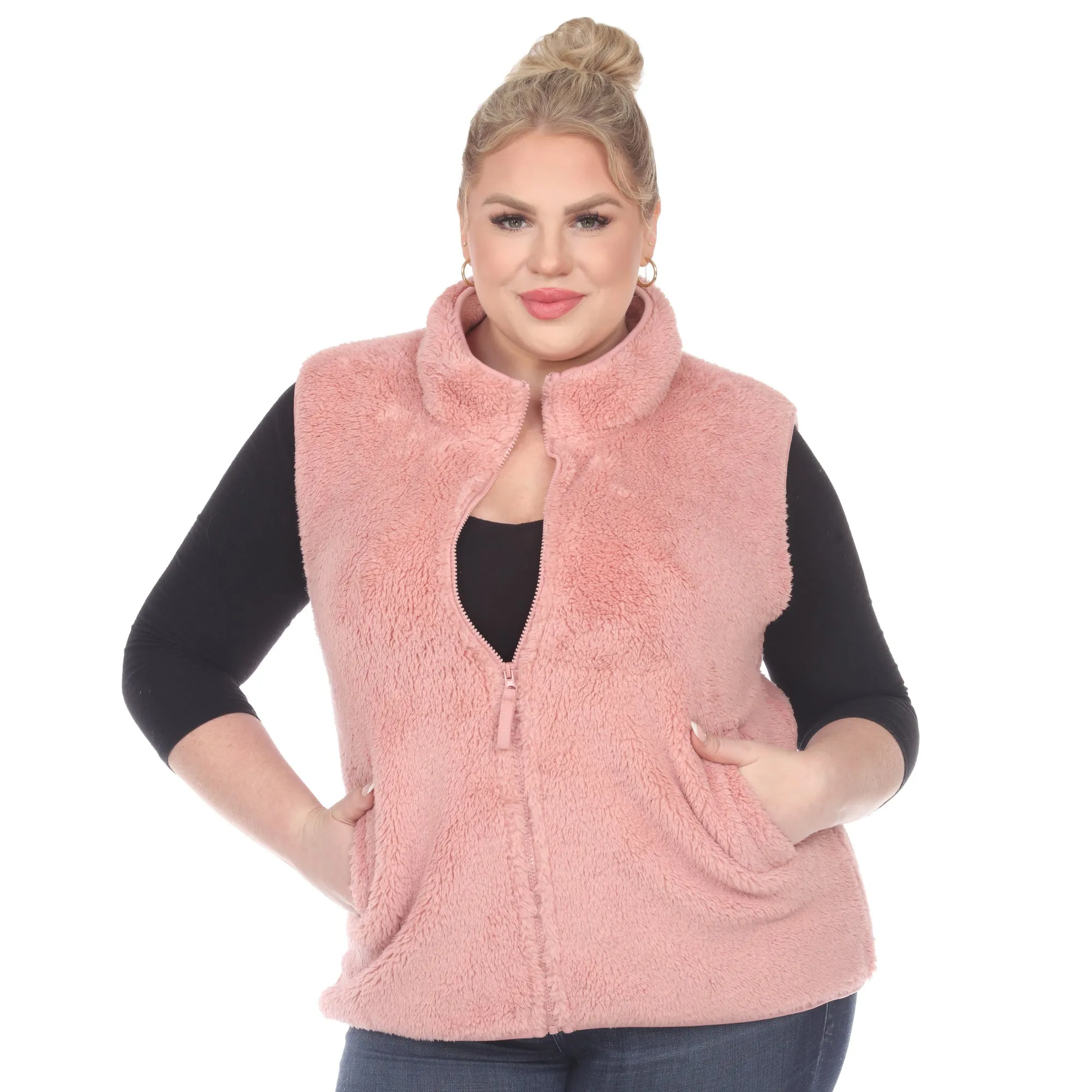 Zip up sherpa vest - Plus