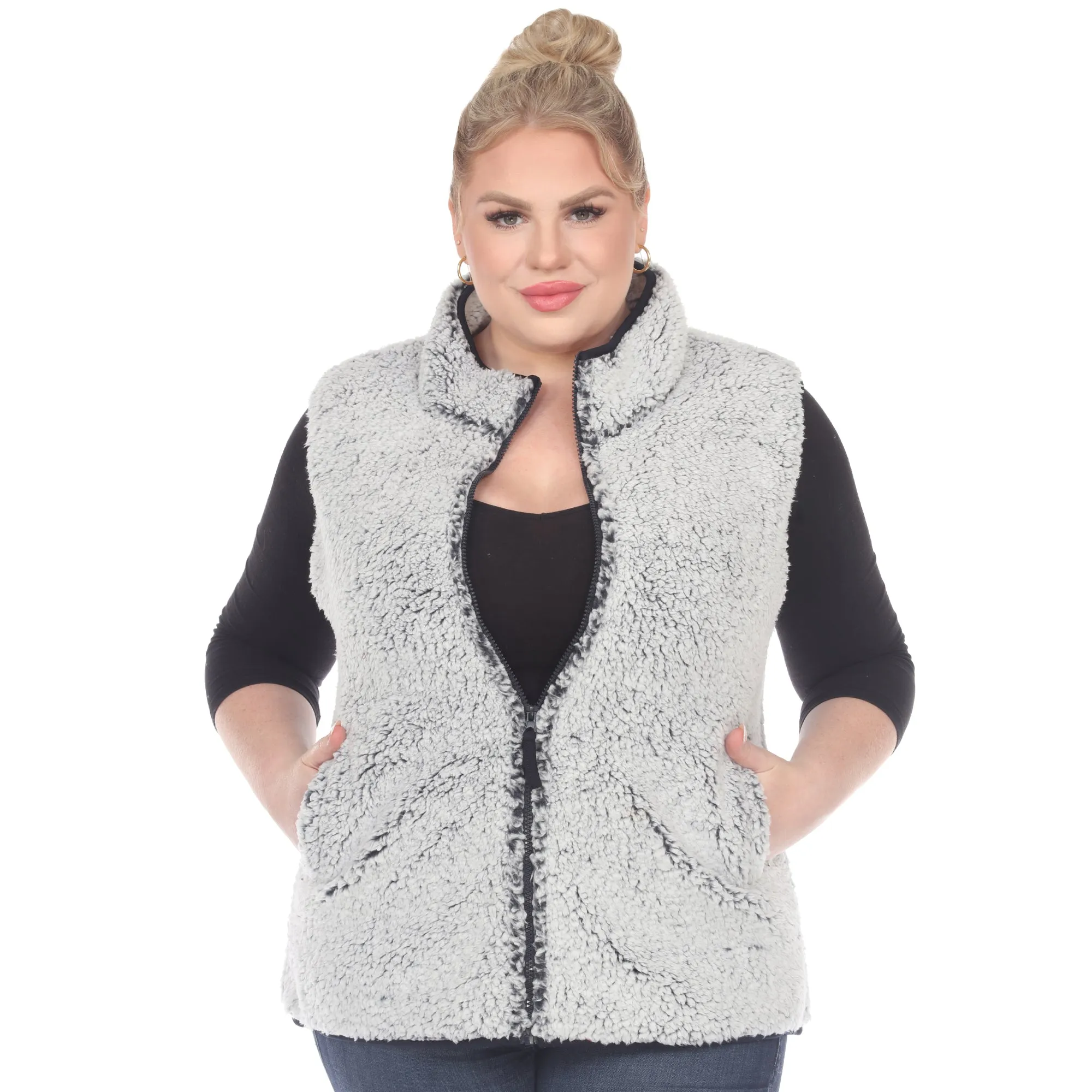 Zip up sherpa vest - Plus