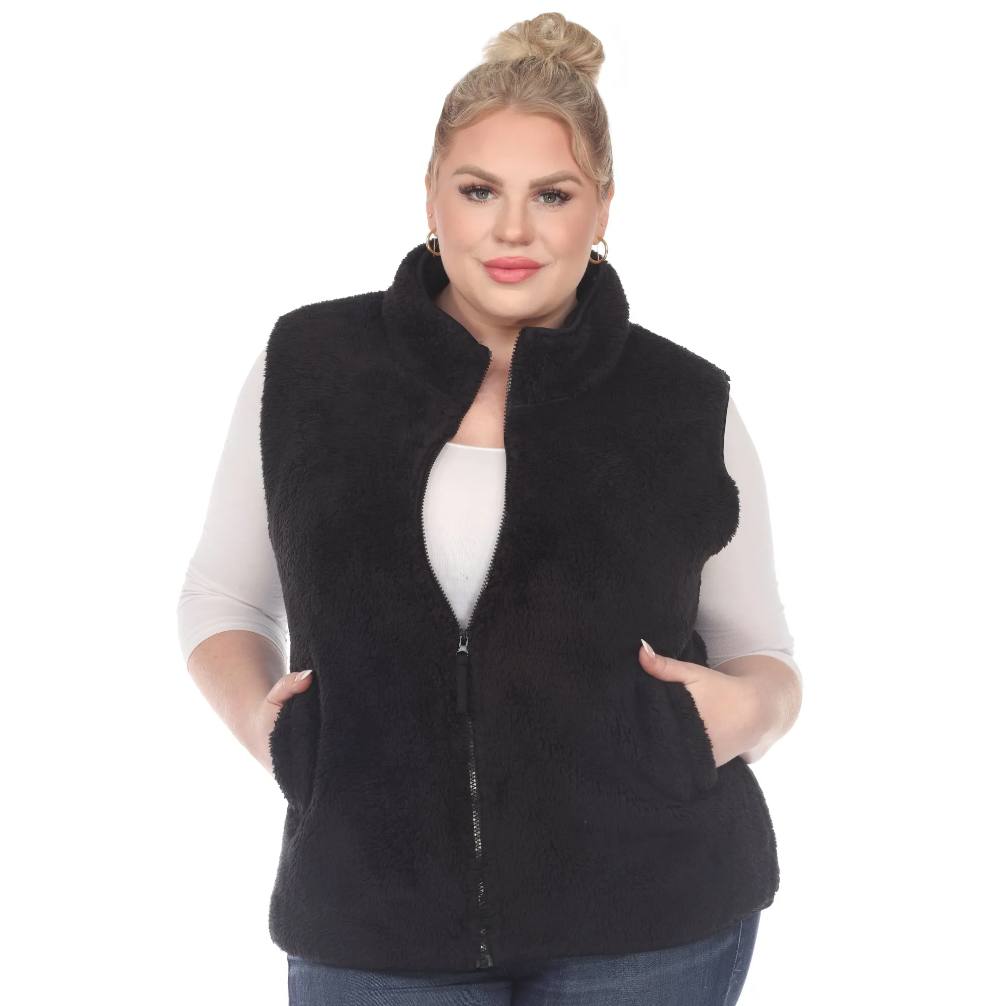 Zip up sherpa vest - Plus